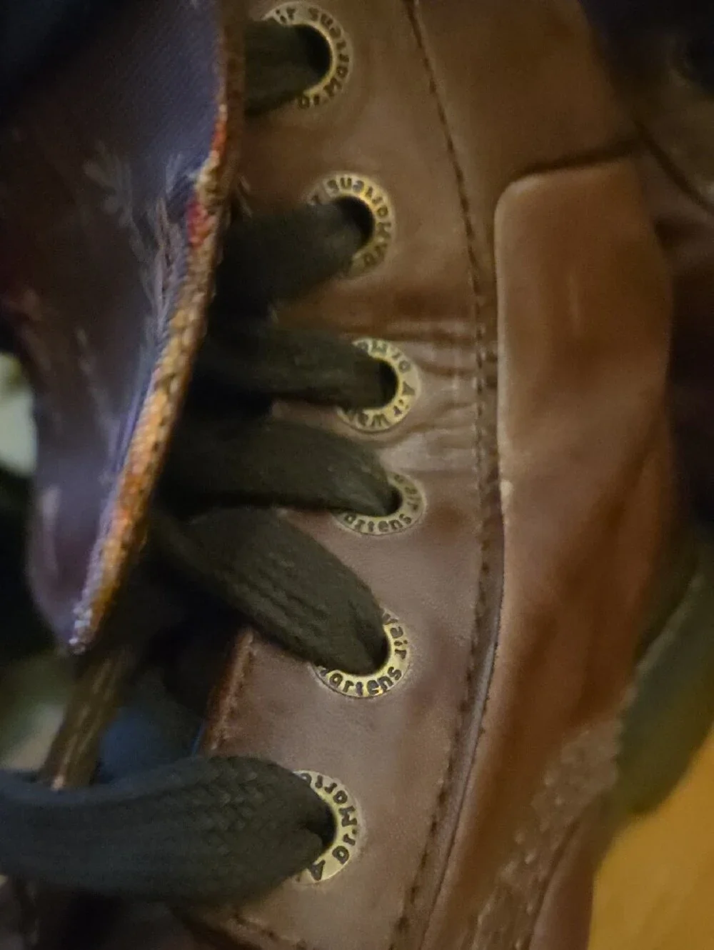 Dr. Martens RARE, Yuba Brown Lace-Up Boots with Floral Cuff - Picture 12 of 14